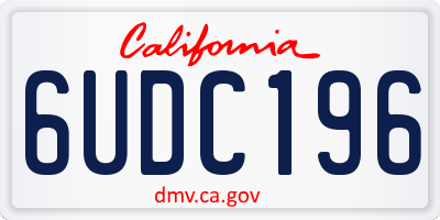 CA license plate 6UDC196