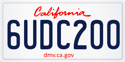 CA license plate 6UDC200