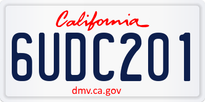 CA license plate 6UDC201