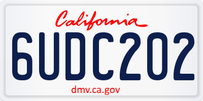 CA license plate 6UDC202