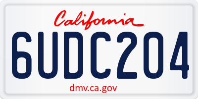 CA license plate 6UDC204