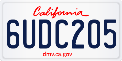 CA license plate 6UDC205