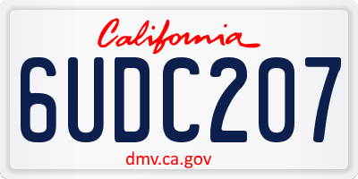 CA license plate 6UDC207