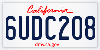 CA license plate 6UDC208