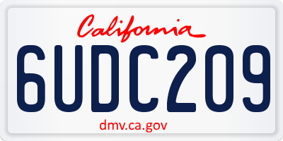 CA license plate 6UDC209