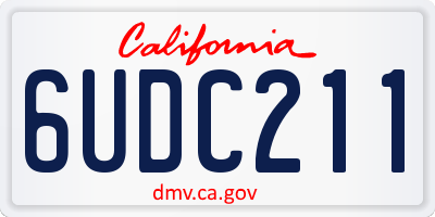 CA license plate 6UDC211