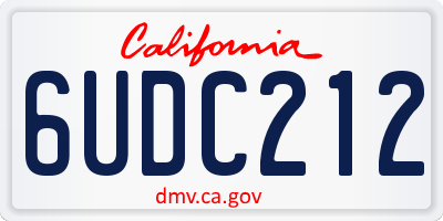 CA license plate 6UDC212