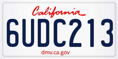 CA license plate 6UDC213