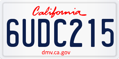 CA license plate 6UDC215