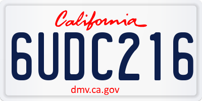 CA license plate 6UDC216