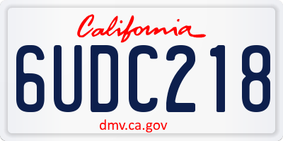 CA license plate 6UDC218