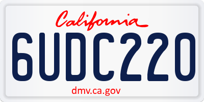CA license plate 6UDC220
