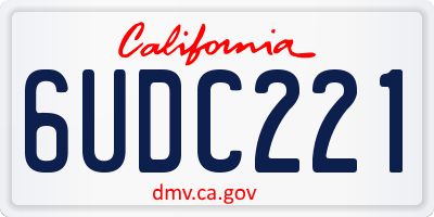 CA license plate 6UDC221