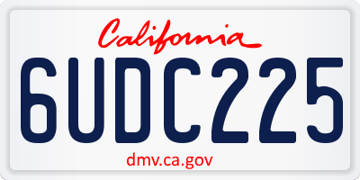 CA license plate 6UDC225