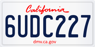 CA license plate 6UDC227