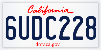 CA license plate 6UDC228