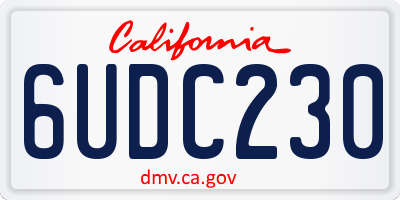 CA license plate 6UDC230