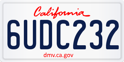 CA license plate 6UDC232