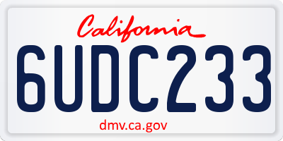 CA license plate 6UDC233