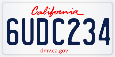 CA license plate 6UDC234