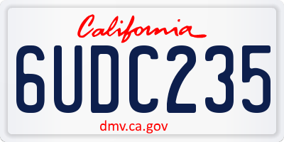 CA license plate 6UDC235