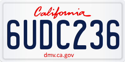CA license plate 6UDC236