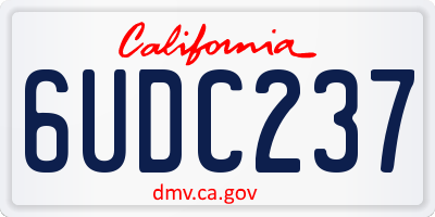 CA license plate 6UDC237