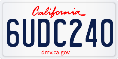 CA license plate 6UDC240