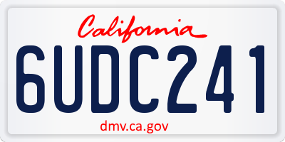 CA license plate 6UDC241