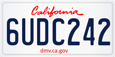 CA license plate 6UDC242