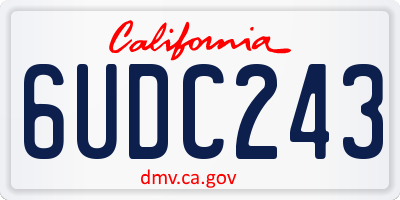 CA license plate 6UDC243