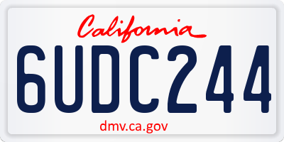 CA license plate 6UDC244