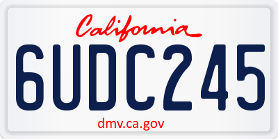 CA license plate 6UDC245