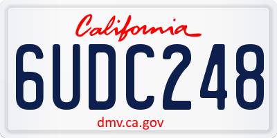 CA license plate 6UDC248