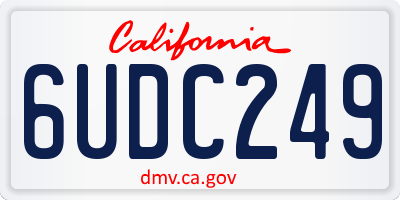 CA license plate 6UDC249