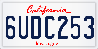 CA license plate 6UDC253