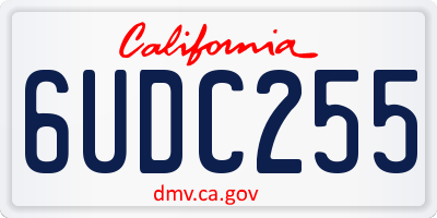 CA license plate 6UDC255