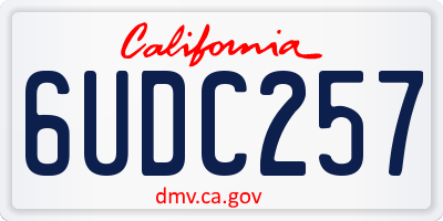 CA license plate 6UDC257