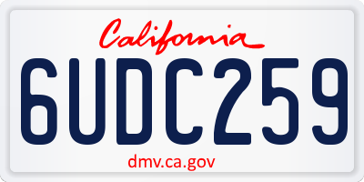 CA license plate 6UDC259