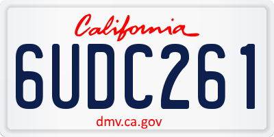 CA license plate 6UDC261