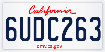 CA license plate 6UDC263
