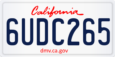 CA license plate 6UDC265