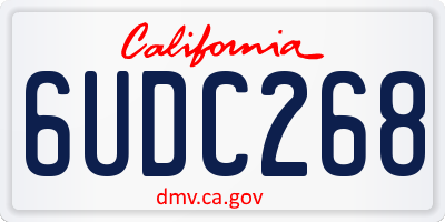 CA license plate 6UDC268