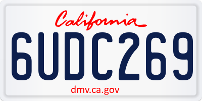 CA license plate 6UDC269