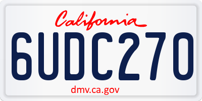 CA license plate 6UDC270