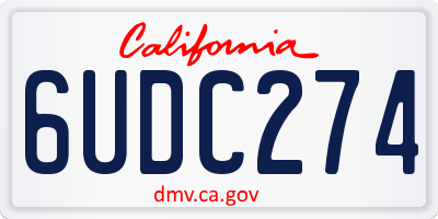 CA license plate 6UDC274