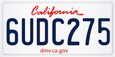 CA license plate 6UDC275
