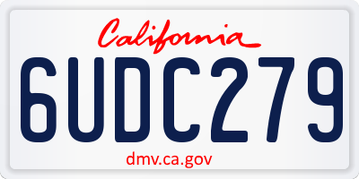 CA license plate 6UDC279