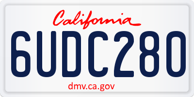 CA license plate 6UDC280