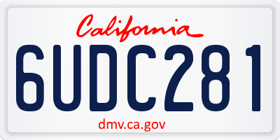CA license plate 6UDC281